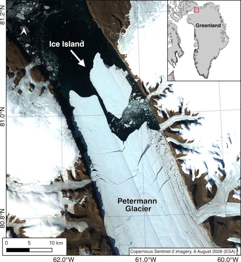 Petermann Glacier Ice Island Calving