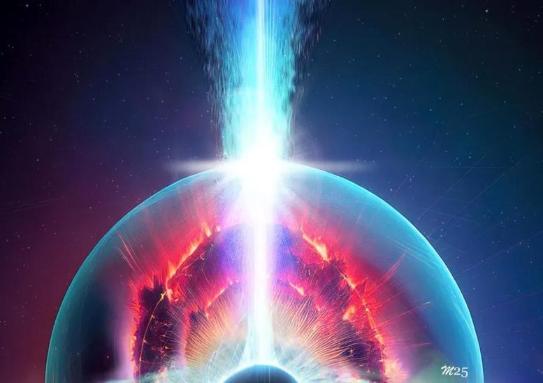 콜랩사를 통한 광자 제트 폭발