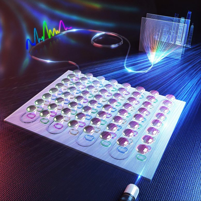 Photonic Sensing-Computing Chip Illustration