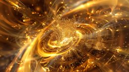 Physics Gold Particle Collision Art Concept