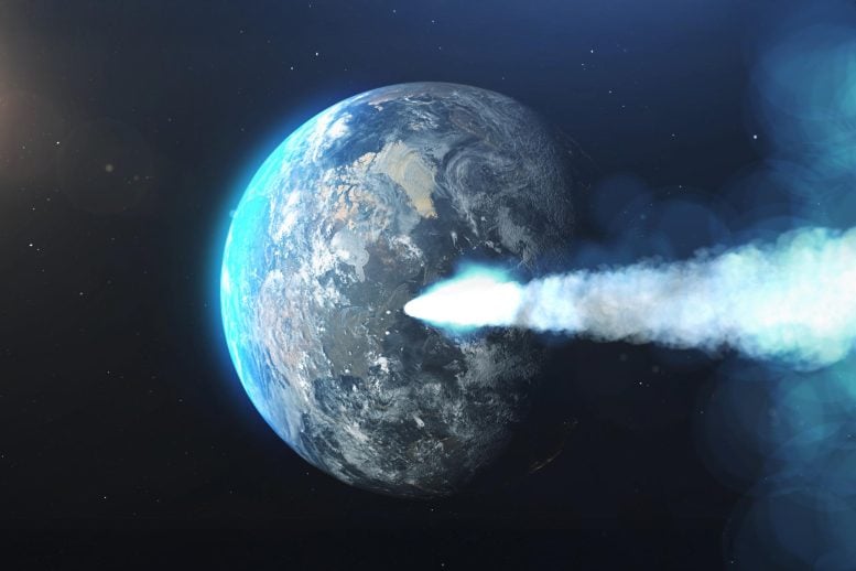 Planet Earth Comet Trail