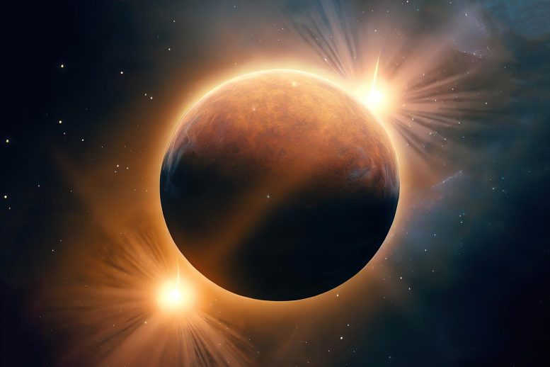 Un exoplaneta similar a Tatooine orbita dos estrellas en un sistema multiplanetario
