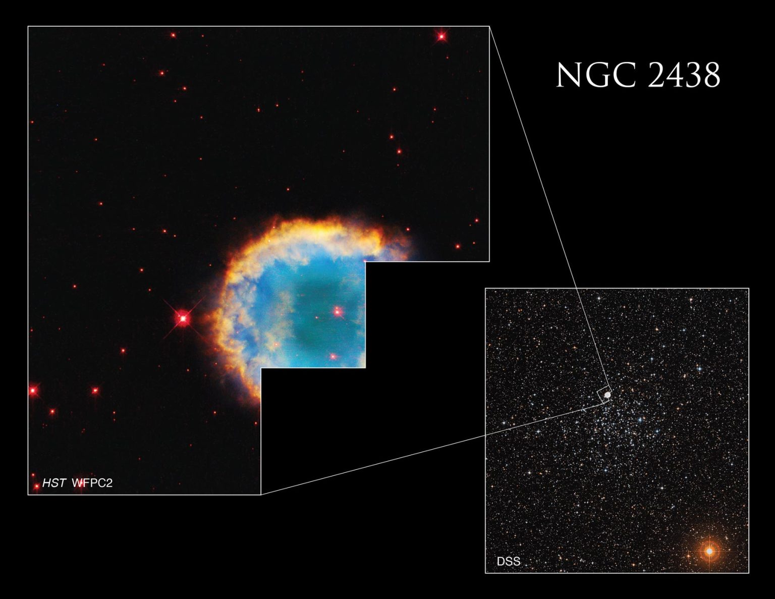 Death of a Sun-Like Star: Hubble Images Colorful Planetary Nebula Planetary-Nebula-NGC-2438-M46-1536x1187