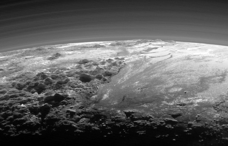 Pluto Majestic Mountains and Frozen Plains