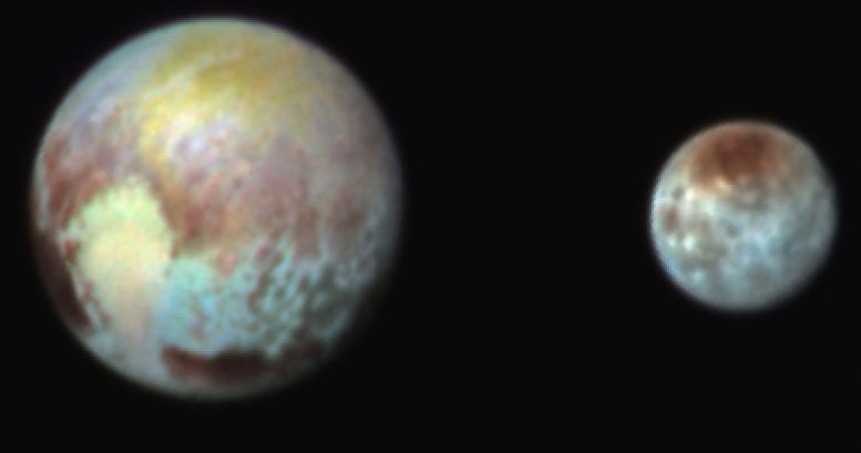 Pluto and Charon Shine in False Color Image