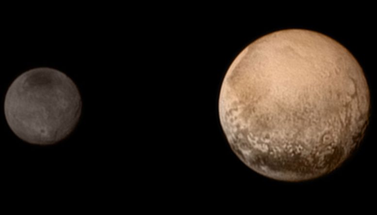 Portrait of Pluto and Charon from New Horizons Final Approach