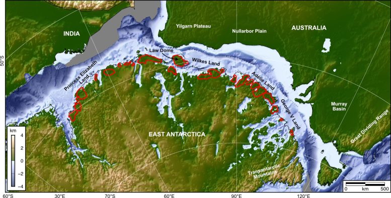 Pre Breakup Configuration of East Antarctica, Australia, and India