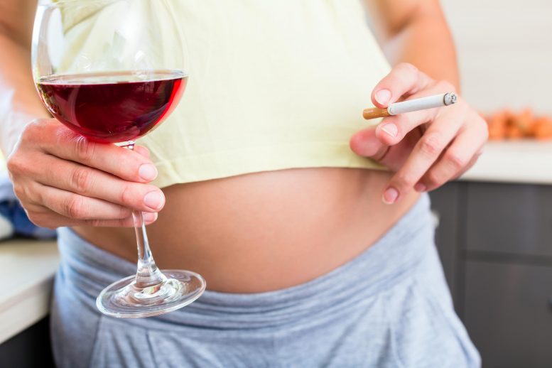 Pregnant Woman Smoking Drinking