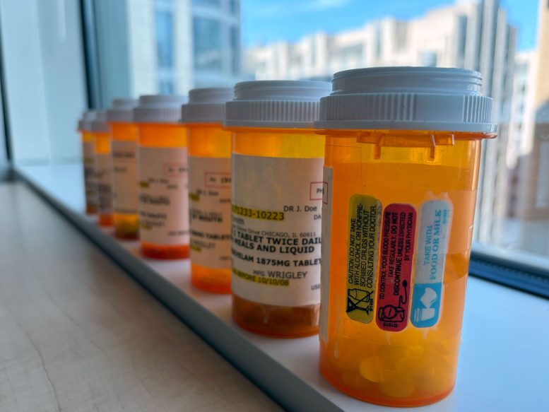 Prescription Medication Bottles on Windowsill