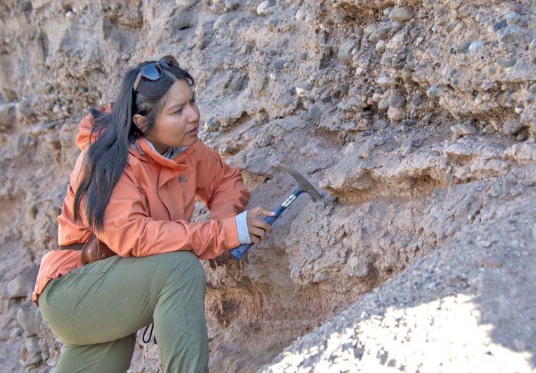 Priscilla Martinez Conducting Fieldwork in a Riverbed