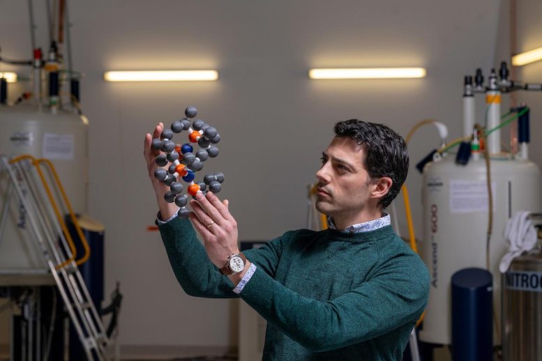 Professor Nicholas Chilton With Molecular Magnet