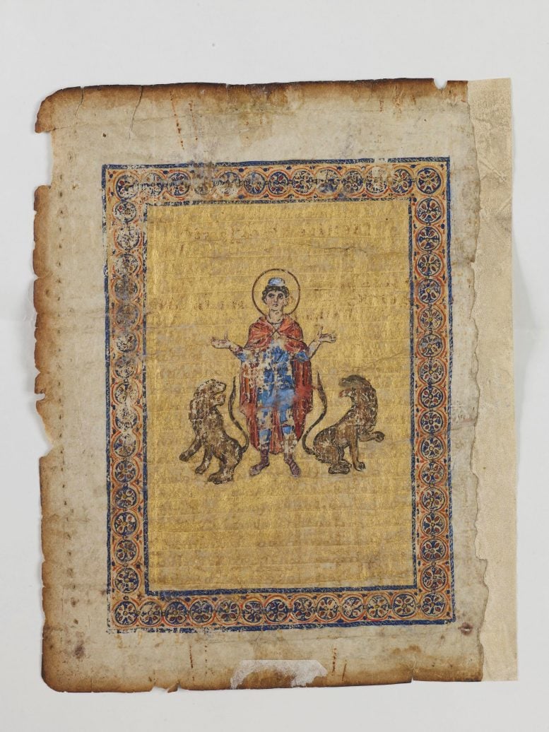 Prophet Daniel Illumination on Palimpsest Leaf