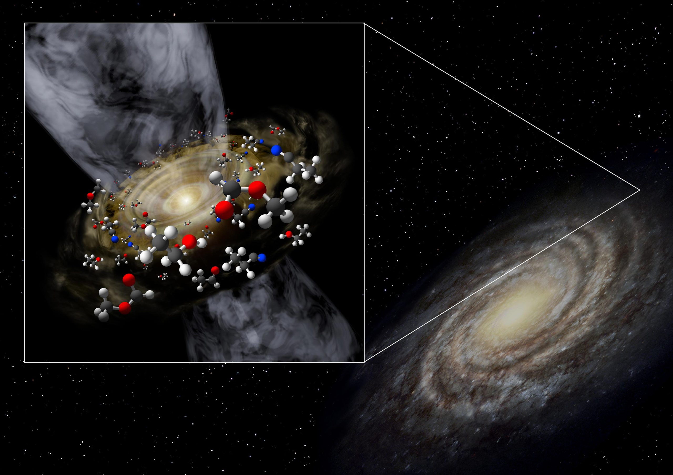 Một kén sao với các phân tử hữu cơ được phát hiện ở rìa cực của thiên hà của chúng ta