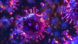 Purple Glowing Flu Virus