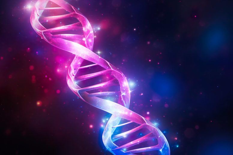 Purple Glowing Mysterious DNA