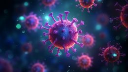 Purple Virus Particles COVID 19