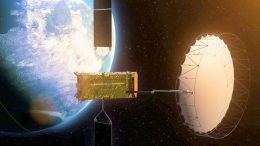 Quantum Communication with a Satellite