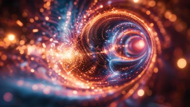 Quantum Physics Particle Interaction Concept Illustration