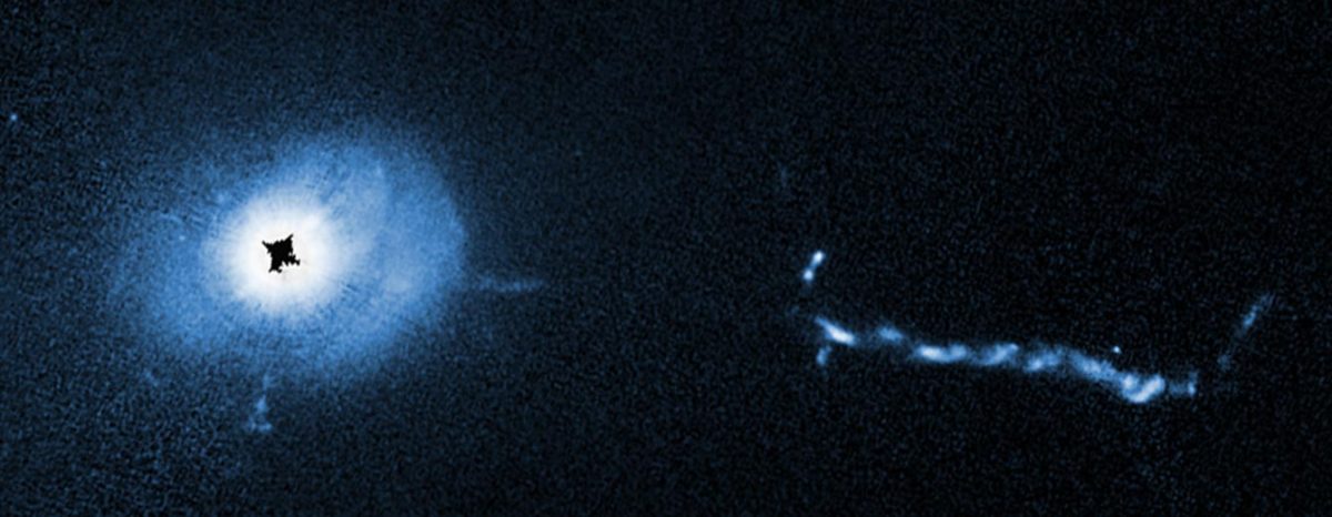 What Are These Weird Structures Hubble Spotted Near a Monster Black Hole?