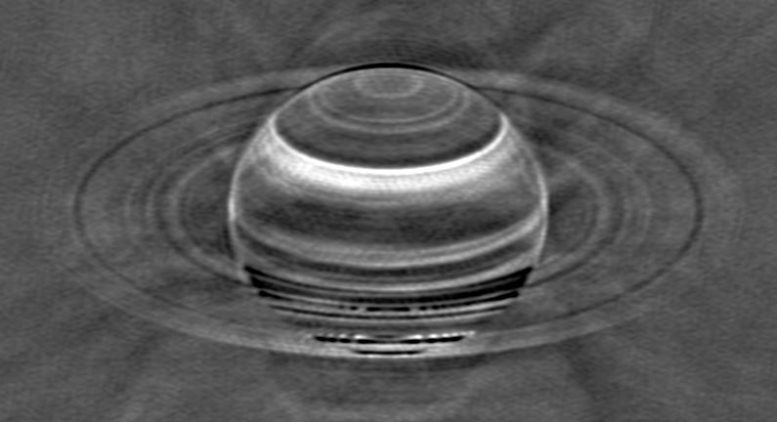 Radio Image of Saturn Impact of Megastorm