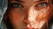 Realistic Face Close Up Art Concept