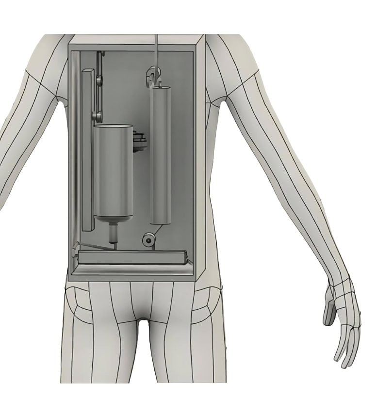 Rear View of Urine Recycling Spacesuit System