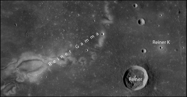 Reiner Gamma Region on the Moon