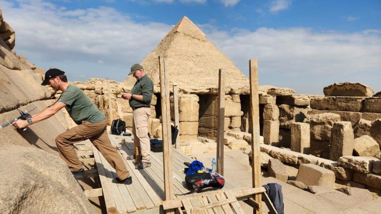 Researchers Conducting Scans at Menkaure Pyramid