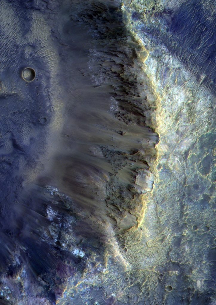 Rim of a Crater on Mars