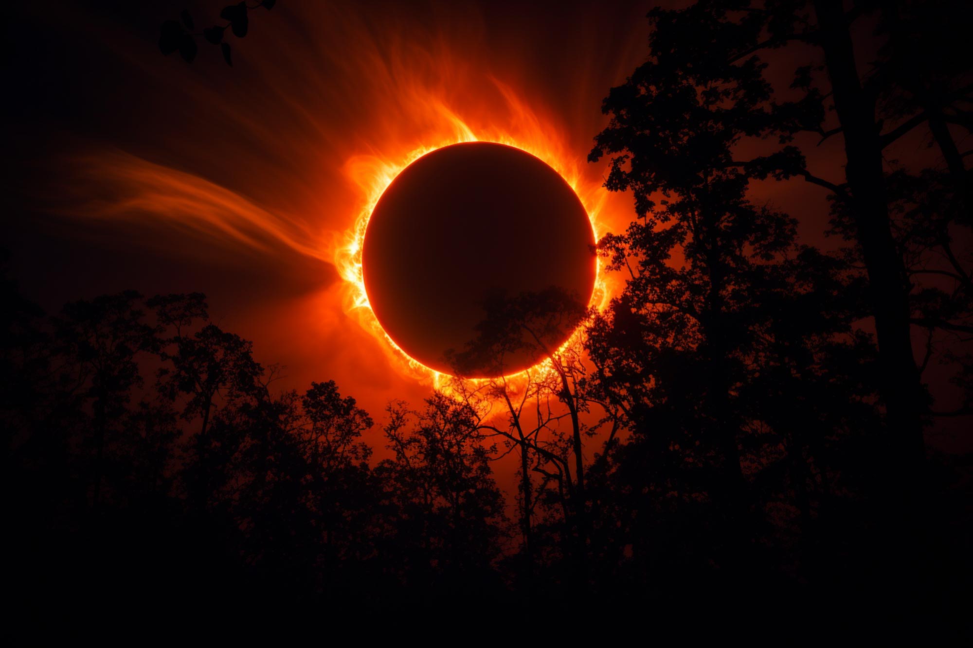 “Ring of Fire” Eclipse van de zon + maan, Jupiter, Saturnus en Venus