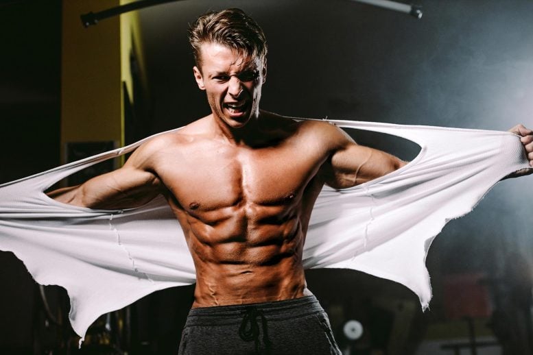 Ripped Man Cut Muscles Abs
