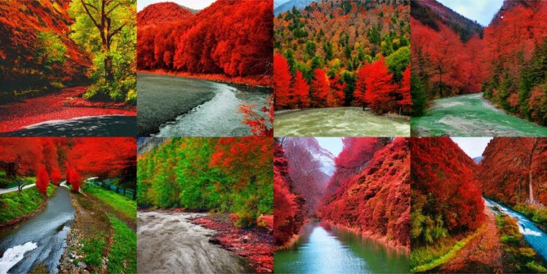 River Leading Into Mountains Generated Images