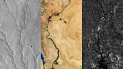 Rivers on Titan, Mars, and Earth Tell Different Tales