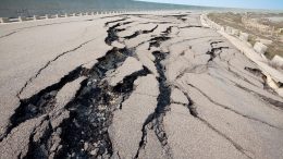 Road Cracked From Earthquake