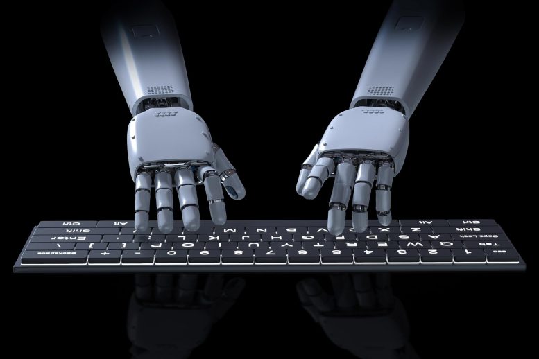Robot Computer AI Writing