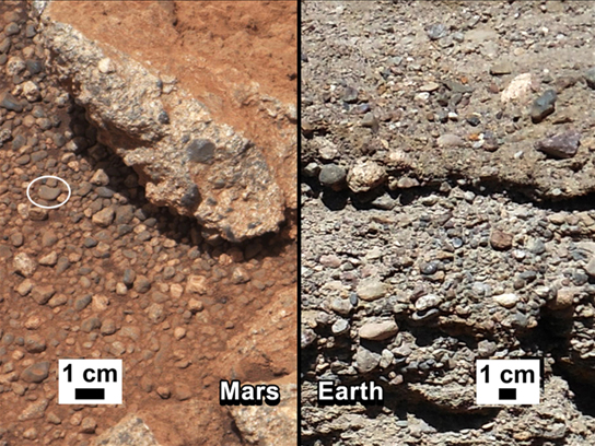 Rock Outcrops on Mars and Earth
