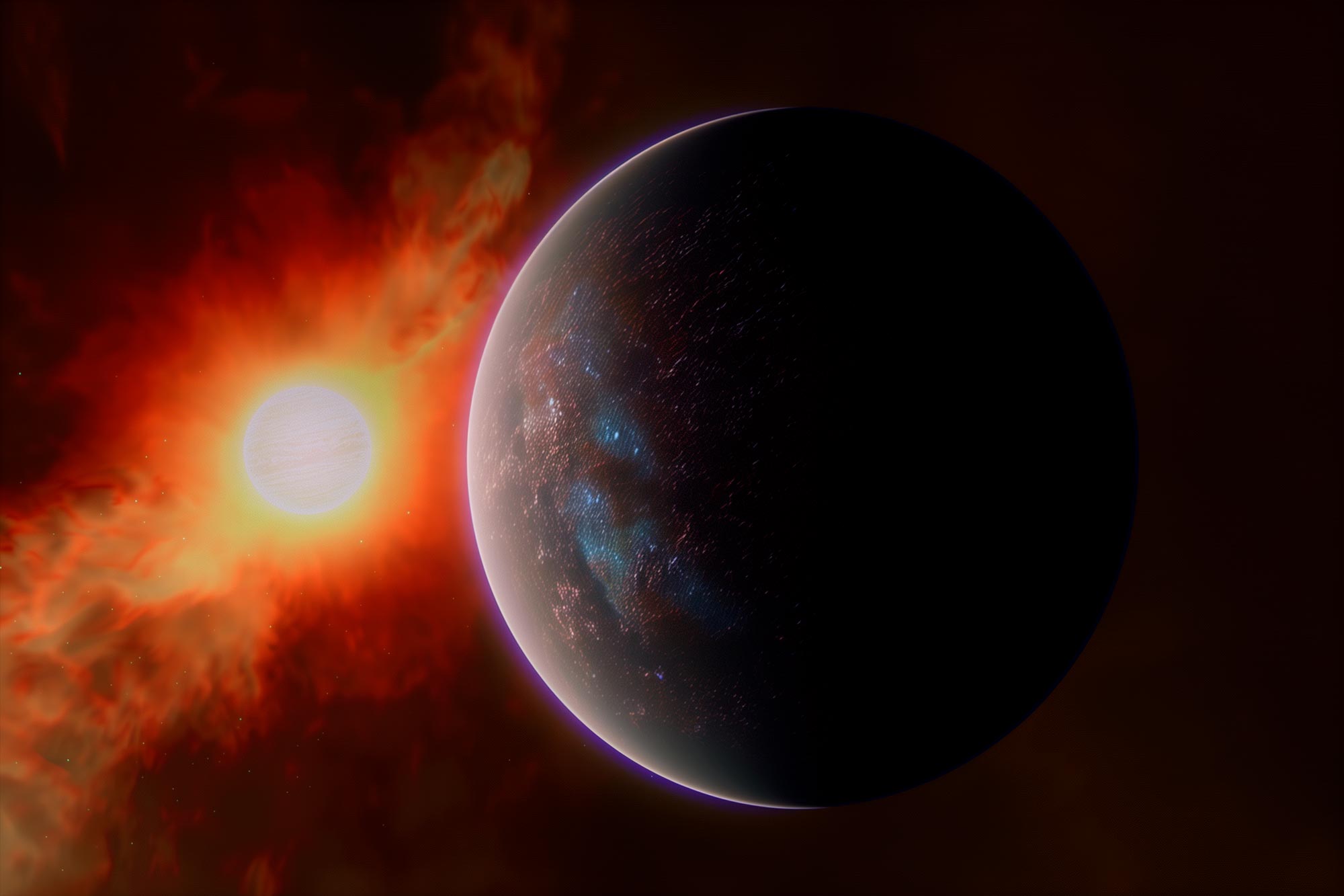 Webb encontra atmosfera em um exoplaneta rochoso pela primeira vez