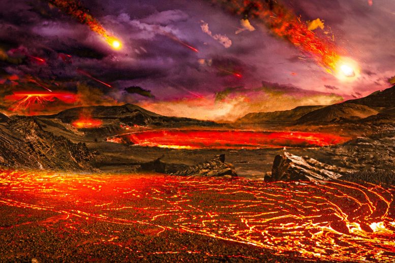 Rocky Proto Earth Bubbling With Lava