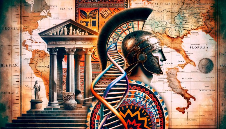Roman History DNA Genetics Art Concept