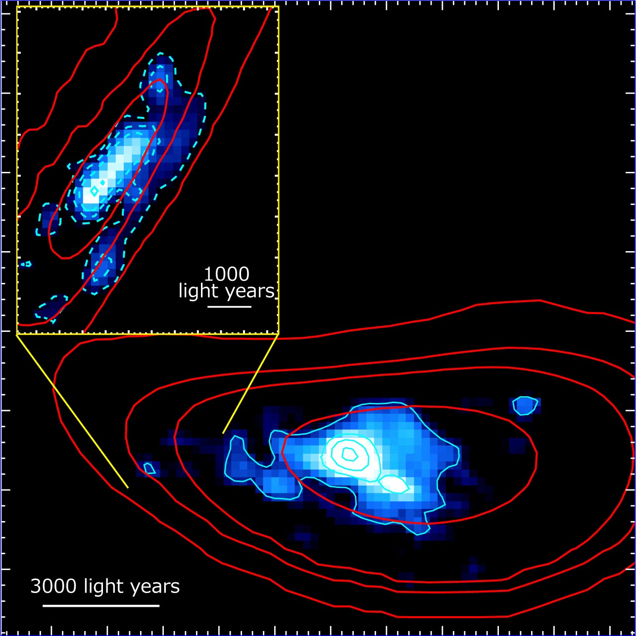 The natural space telescope helps ALMA detect a rotating infant galaxy
