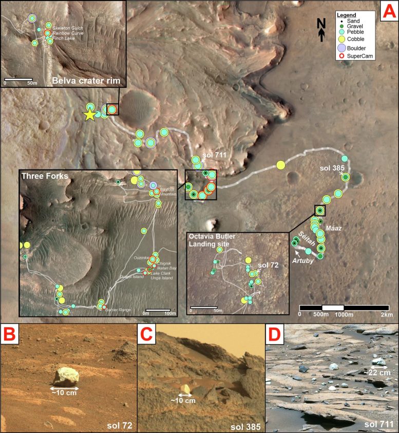 Rover Traverse and Light Toned Float Rocks Detection