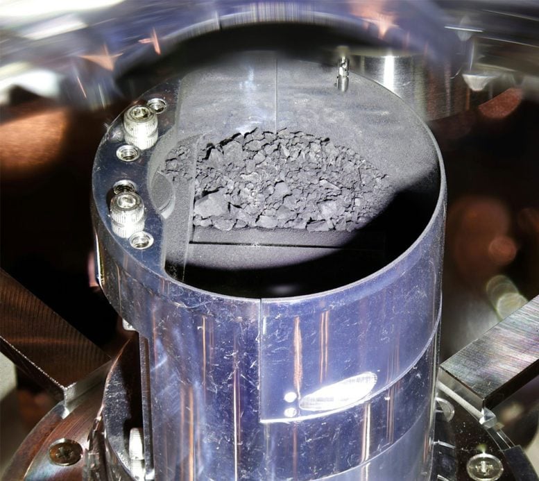 Ryugu Sample in Its Return Capsule