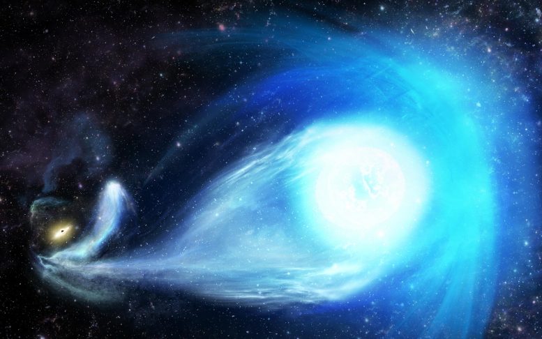 An Artist's Impression of S5-HVS1's Ejection by Sagittarius A*
