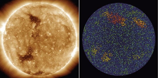 SDO Data Reveal Bright Points in the Suns Atmosphere Mark Patterns Deep in Its Interior