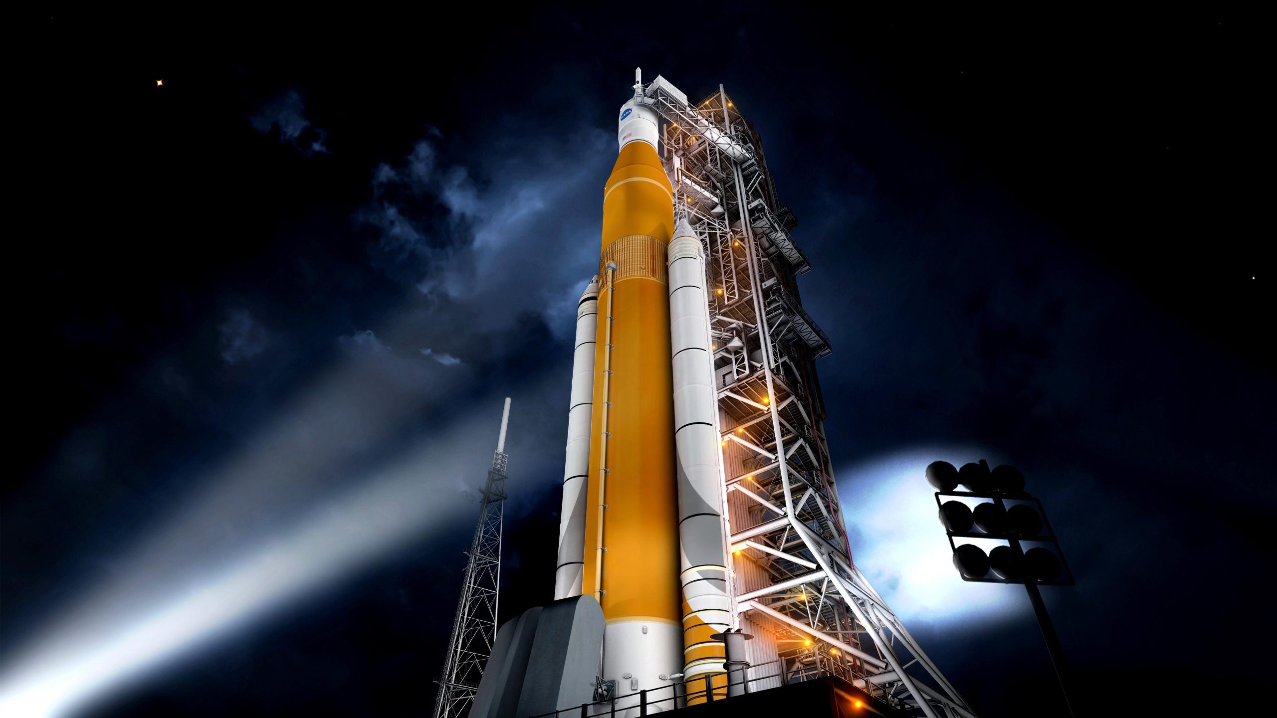 SLS Rocket and Orion Spacecraft scaled