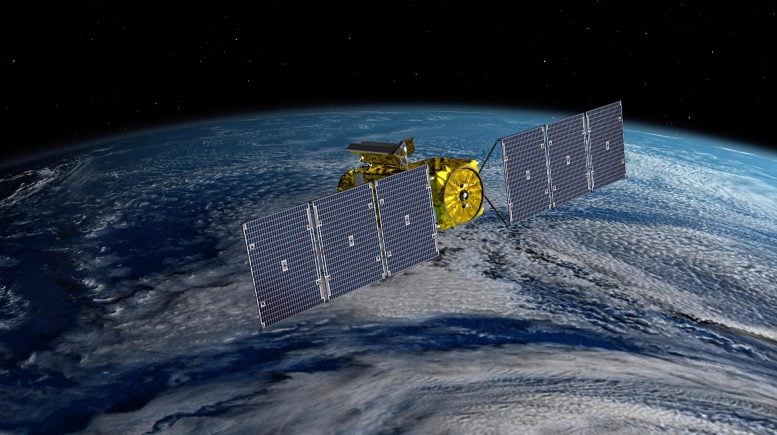 SWOT Satellite With Solar Arrays in Full View