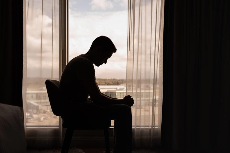 Sad Lonely Man Dark Room