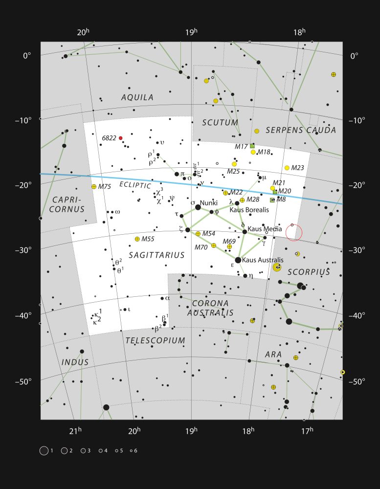 Sagittarius A in the Constellation of Sagittarius