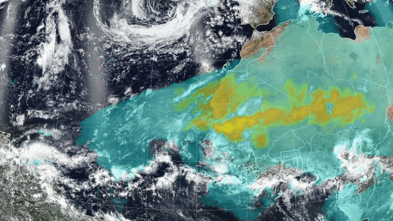 Massive Saharan Dust Plume Over Atlantic Ocean Observed by NASA