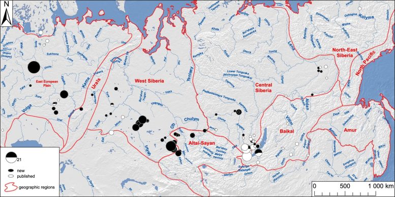 Sample Collection Sites Across Siberia and Europe